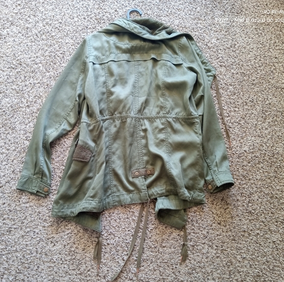 Anthropologie Hei Hei Women's Etta Layered Drawstring Anor Jacket Green Size XS - Picture 8 of 12